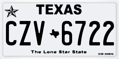 TX license plate CZV6722