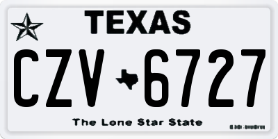 TX license plate CZV6727