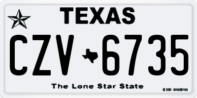 TX license plate CZV6735