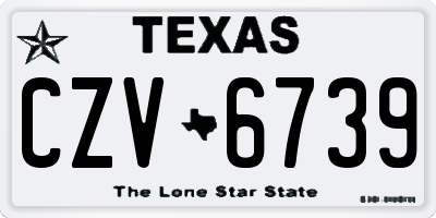 TX license plate CZV6739