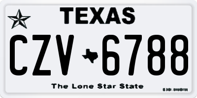 TX license plate CZV6788