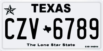 TX license plate CZV6789