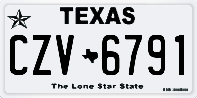 TX license plate CZV6791