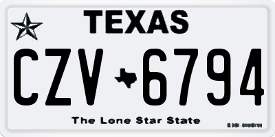 TX license plate CZV6794