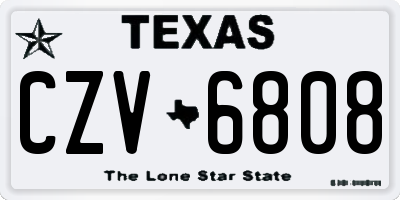 TX license plate CZV6808
