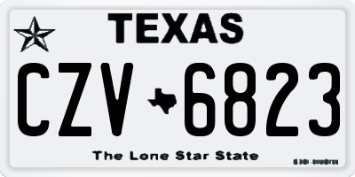 TX license plate CZV6823