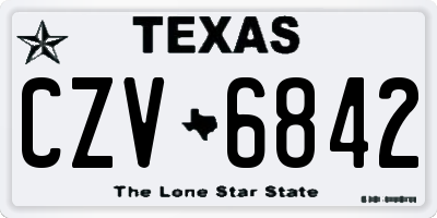 TX license plate CZV6842