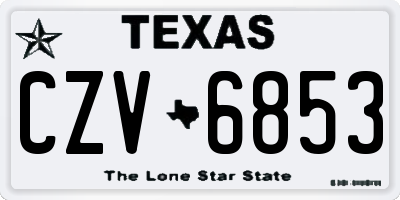 TX license plate CZV6853