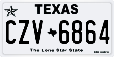 TX license plate CZV6864