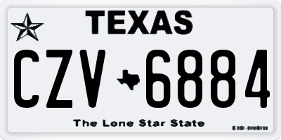 TX license plate CZV6884