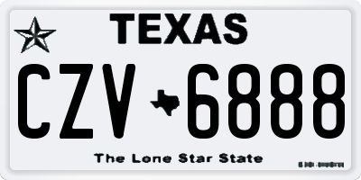 TX license plate CZV6888