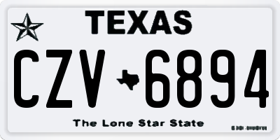 TX license plate CZV6894