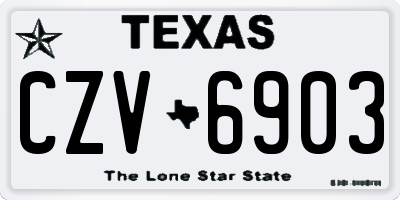 TX license plate CZV6903