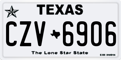 TX license plate CZV6906