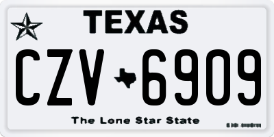 TX license plate CZV6909