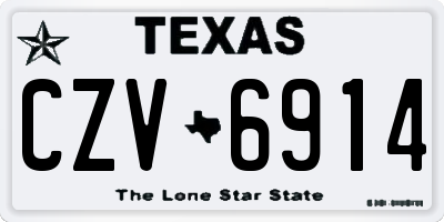 TX license plate CZV6914