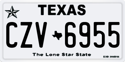 TX license plate CZV6955
