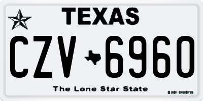 TX license plate CZV6960