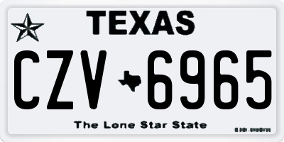 TX license plate CZV6965
