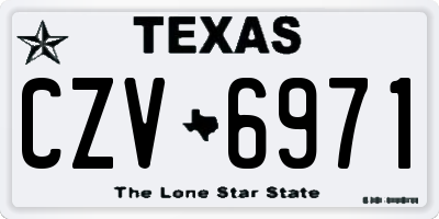 TX license plate CZV6971