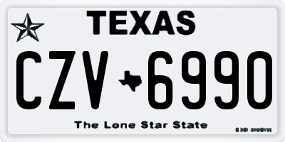 TX license plate CZV6990
