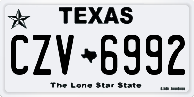 TX license plate CZV6992