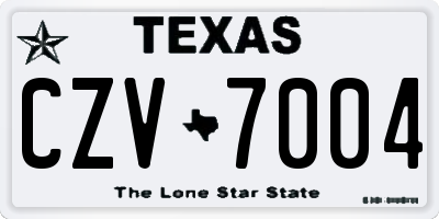 TX license plate CZV7004