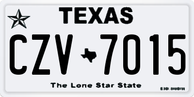 TX license plate CZV7015