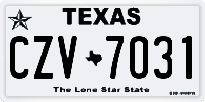 TX license plate CZV7031