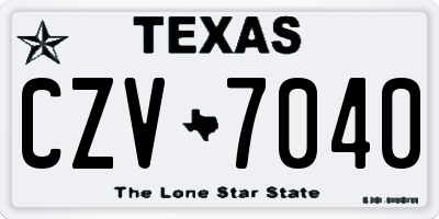 TX license plate CZV7040