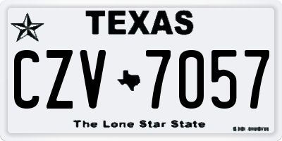 TX license plate CZV7057