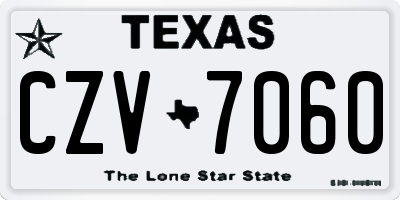 TX license plate CZV7060