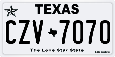 TX license plate CZV7070