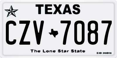 TX license plate CZV7087
