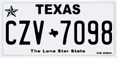 TX license plate CZV7098