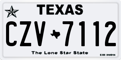 TX license plate CZV7112