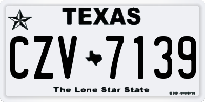 TX license plate CZV7139