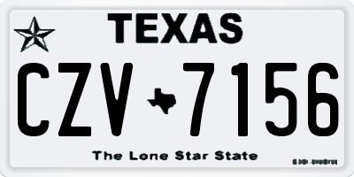 TX license plate CZV7156