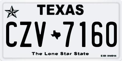TX license plate CZV7160