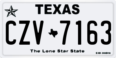 TX license plate CZV7163