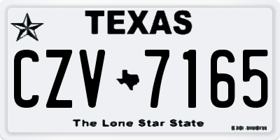 TX license plate CZV7165