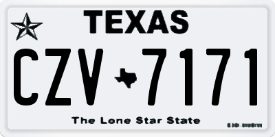 TX license plate CZV7171