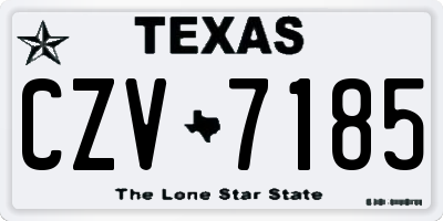 TX license plate CZV7185