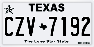 TX license plate CZV7192