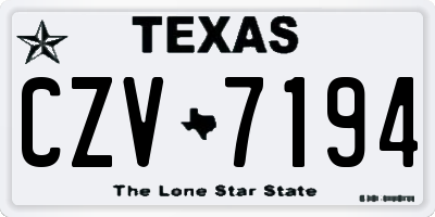 TX license plate CZV7194