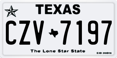 TX license plate CZV7197
