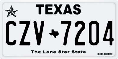 TX license plate CZV7204