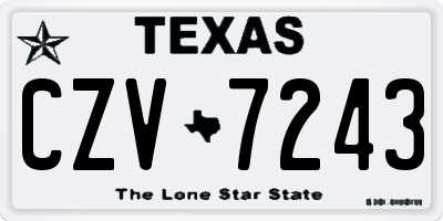 TX license plate CZV7243