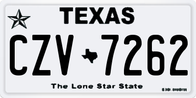 TX license plate CZV7262