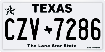TX license plate CZV7286